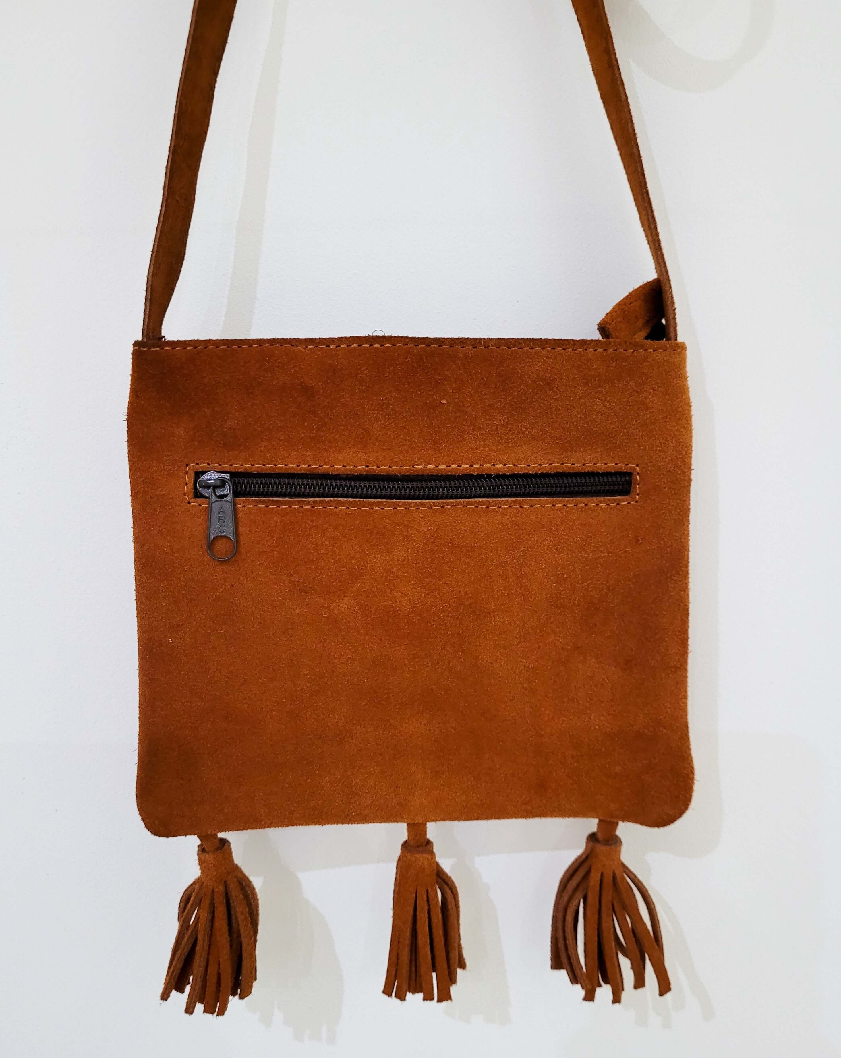 Back of Leather Embroidered Handbag Luna