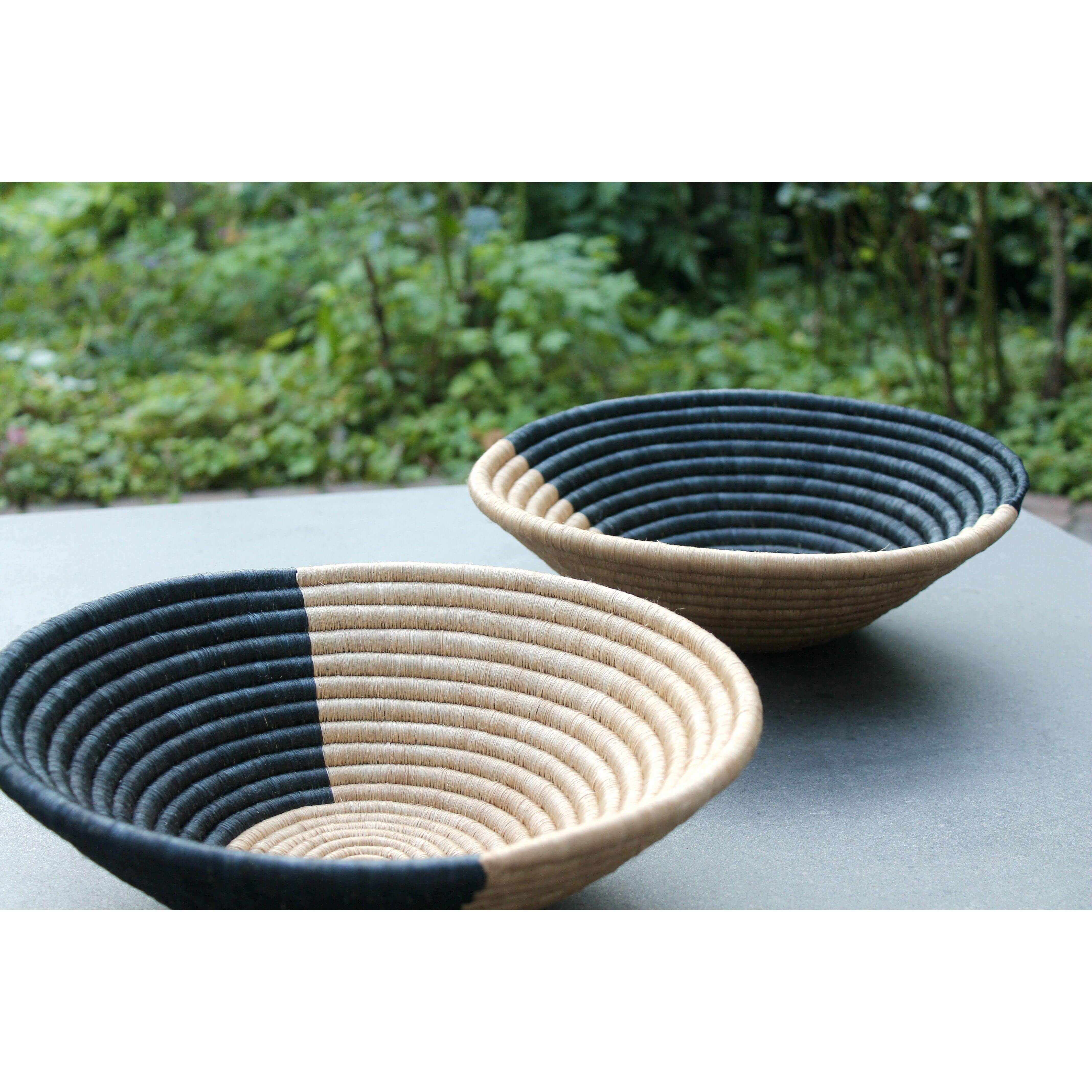 African woven bowls handmade by artisans