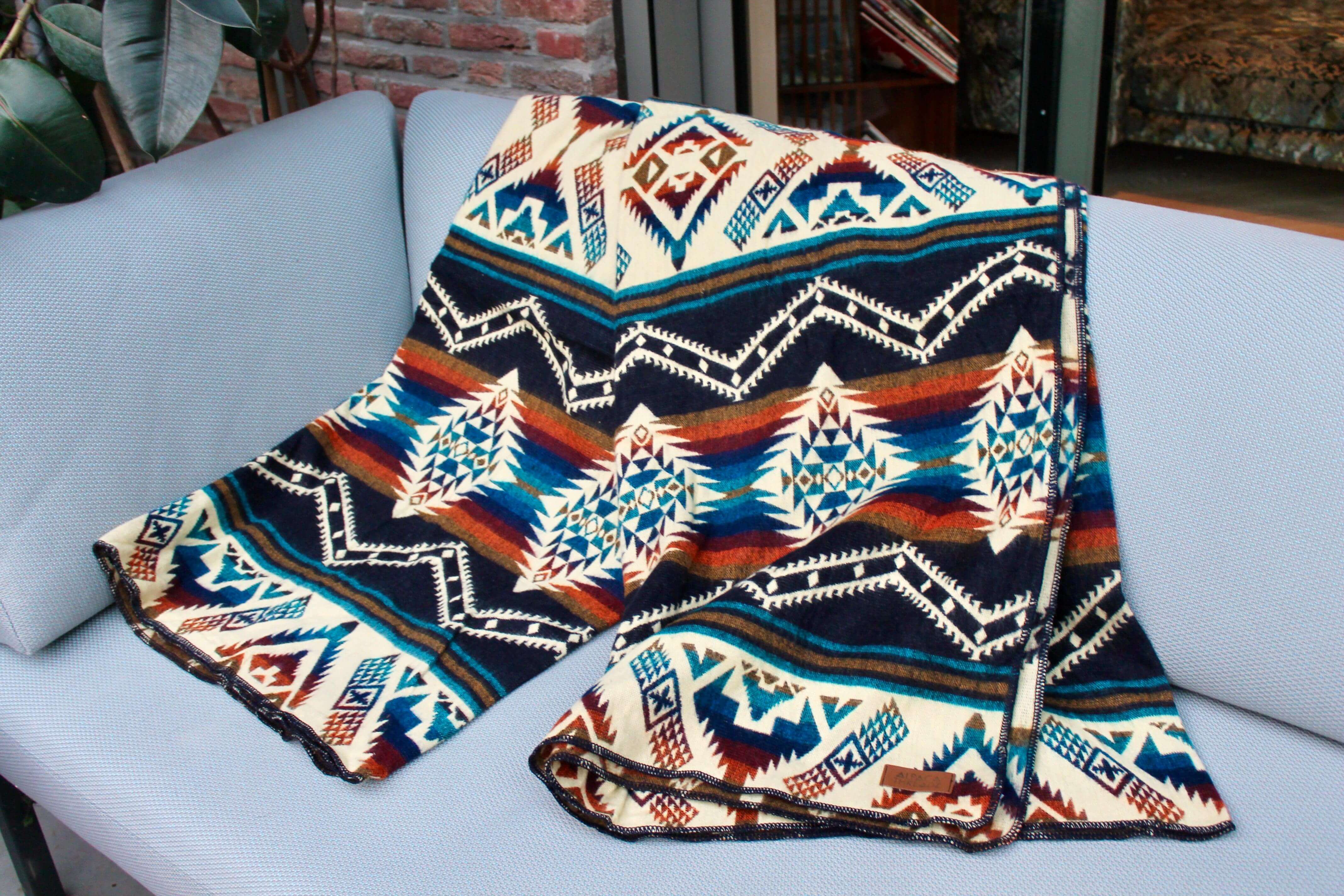 Handmade boho alpaca blanket from Peru