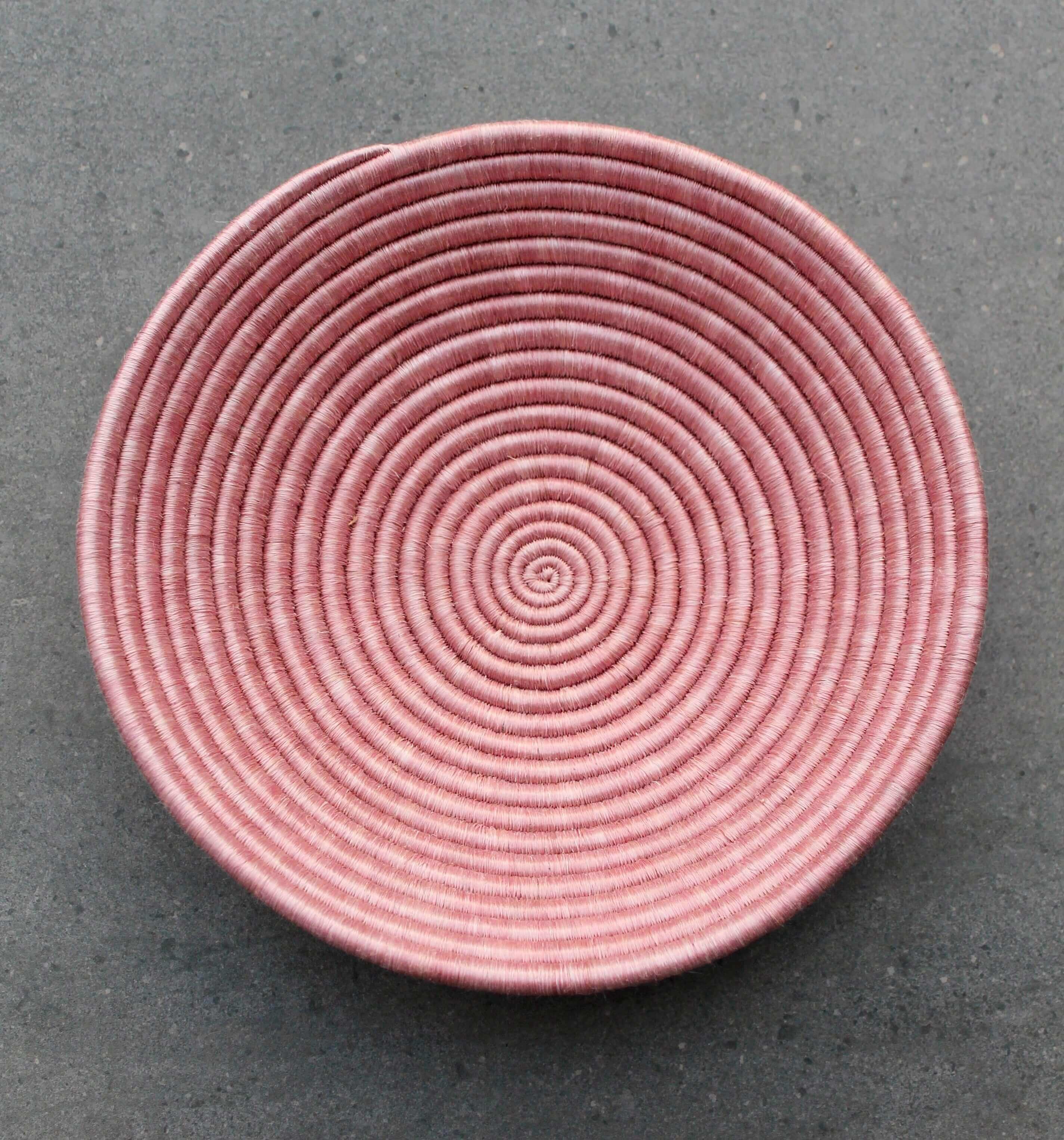 Blush pink African woven bowl