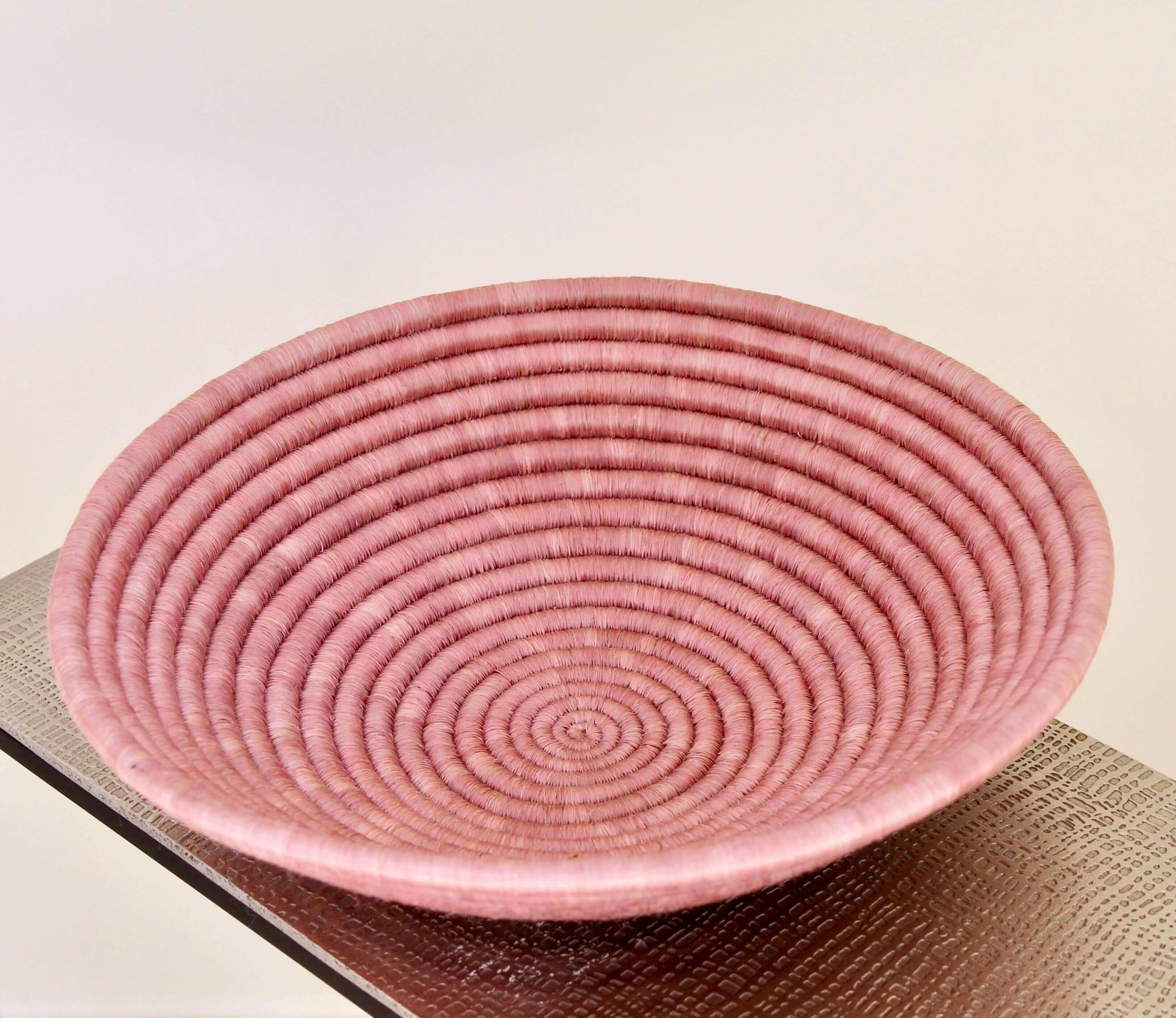 Ethically handwoven blush bowl