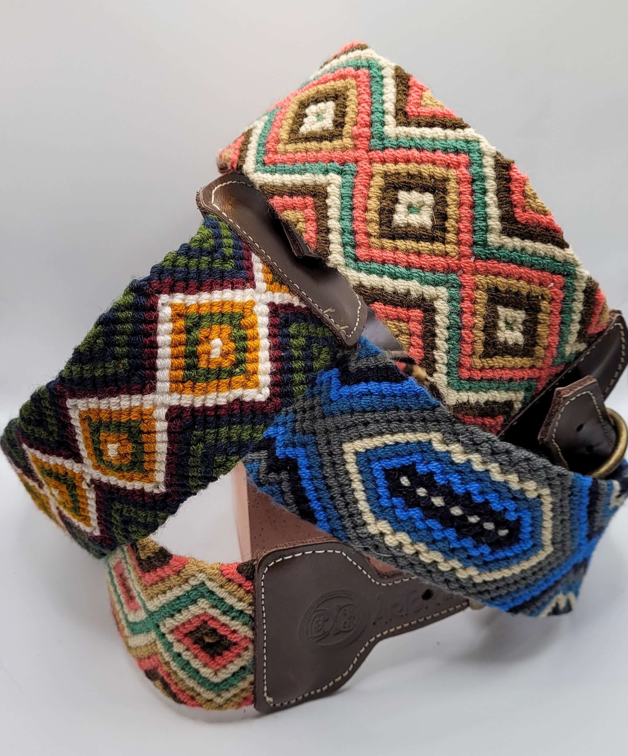Handmade artisan woven boho dog collars