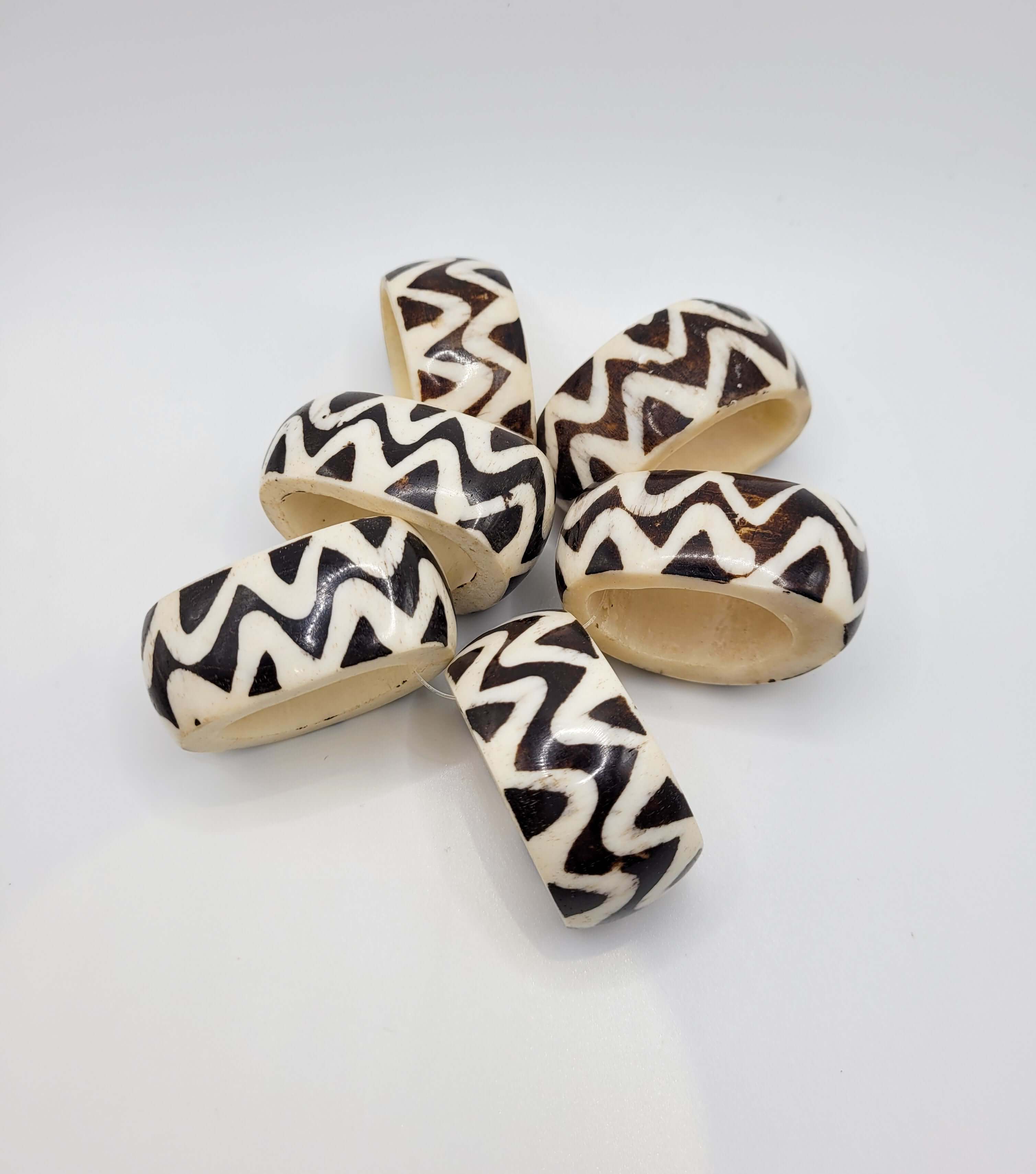 African Napkin Rings Triangle Zigzag