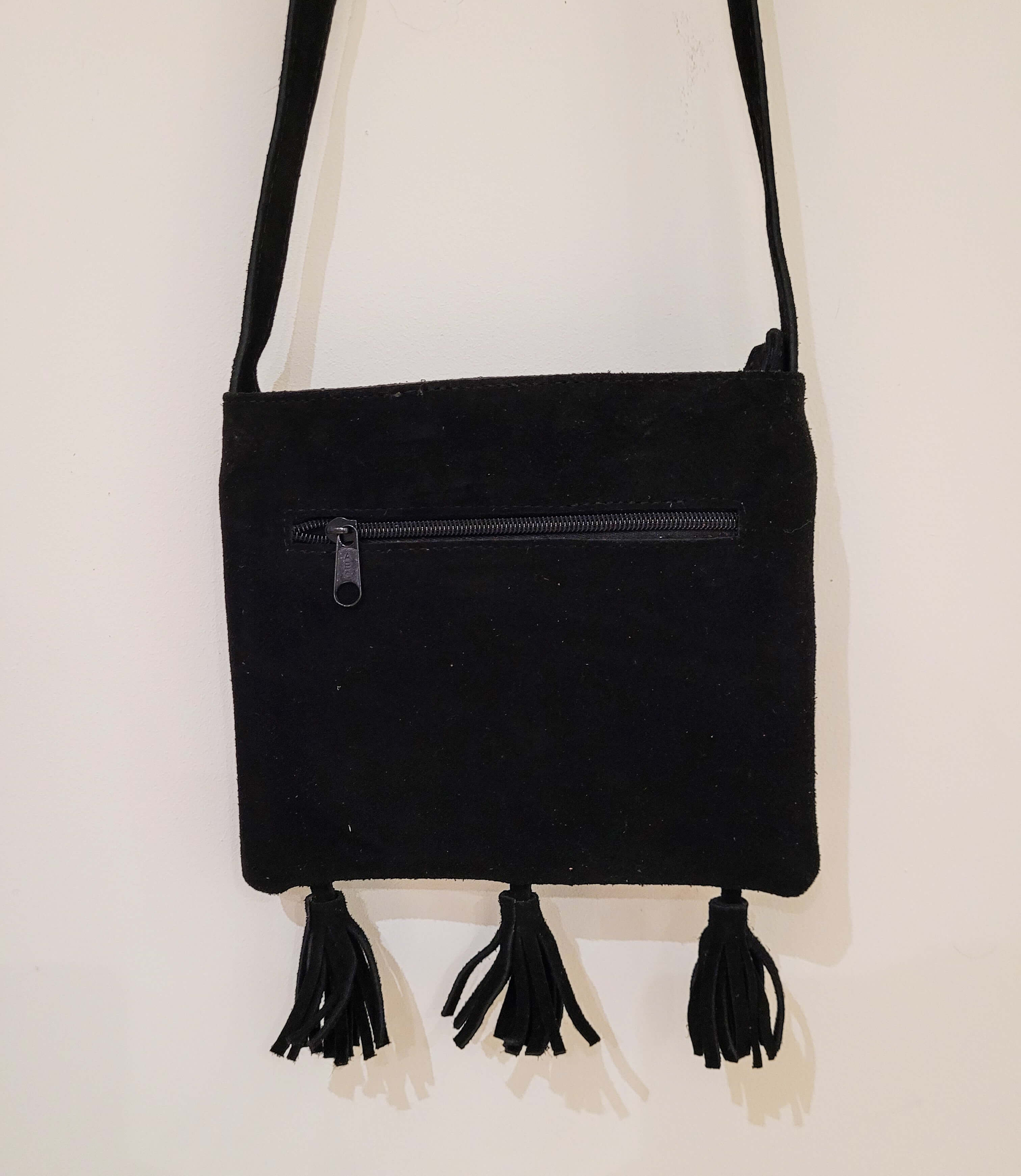 Back of Leather Embroidered Handbag Azura