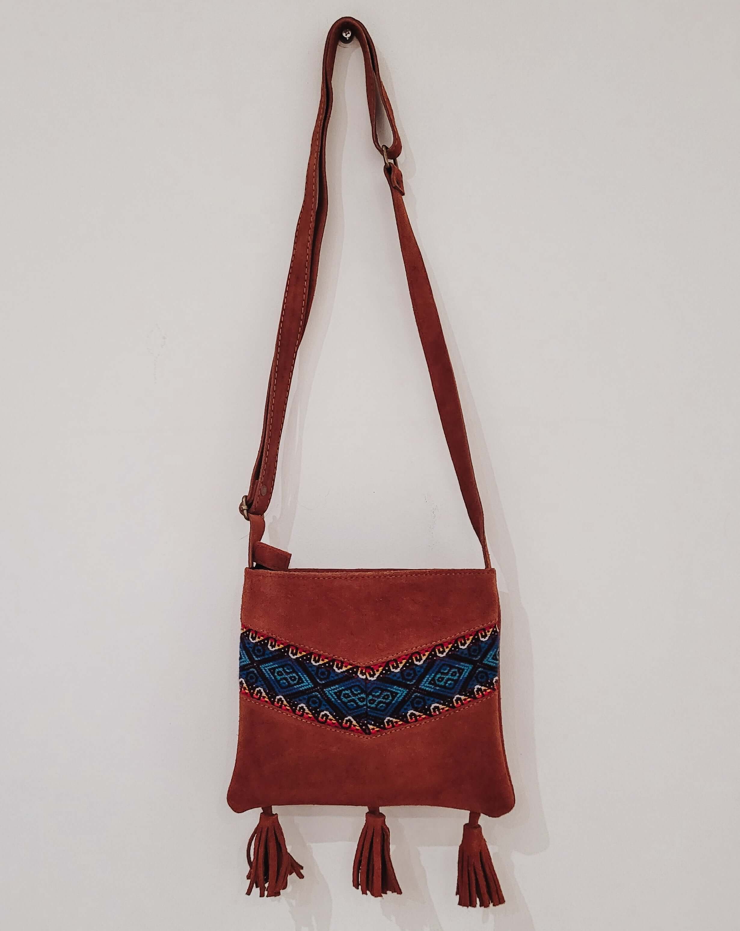 Artisan Embroidered Handbag Leather