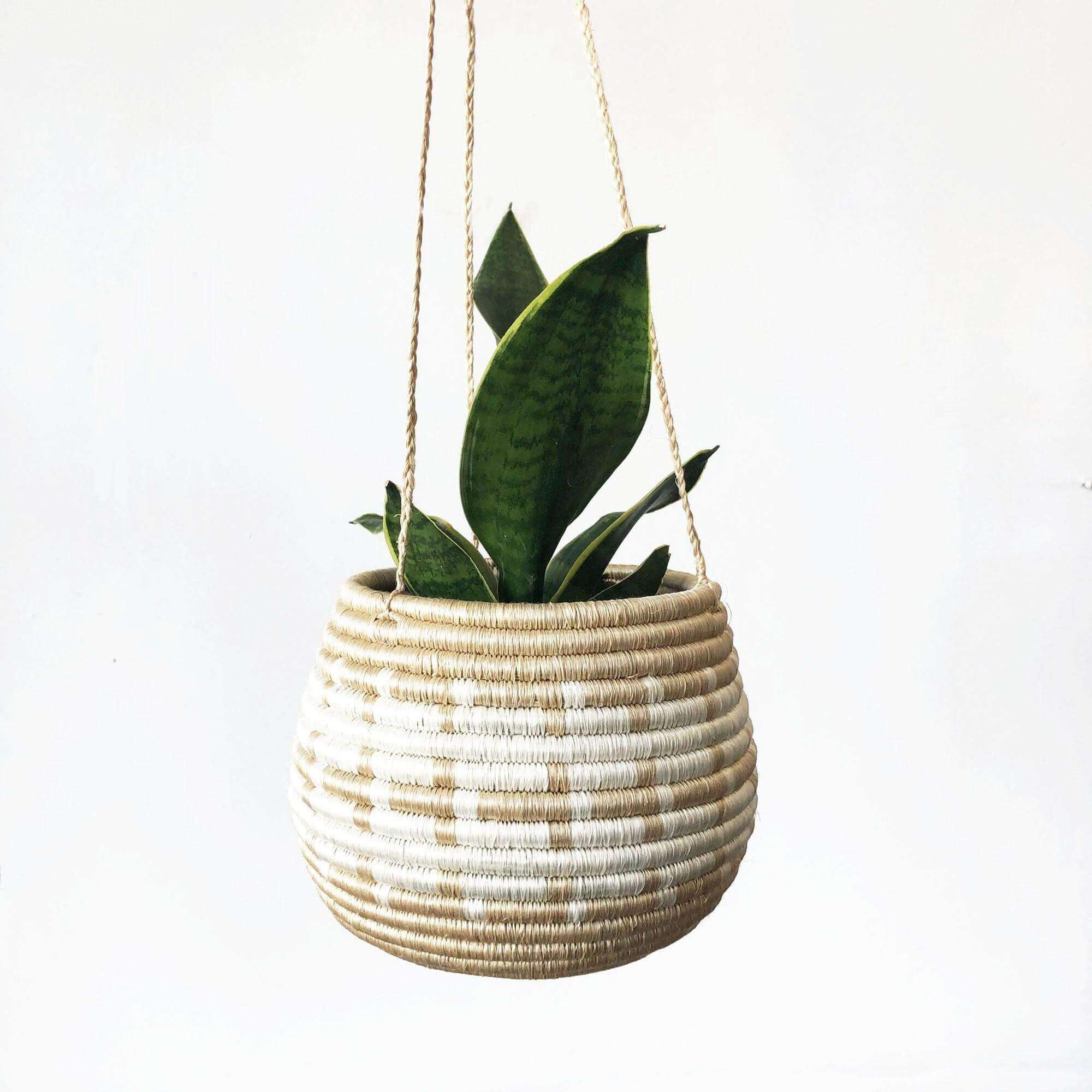Natural seagrass hanging plant pot