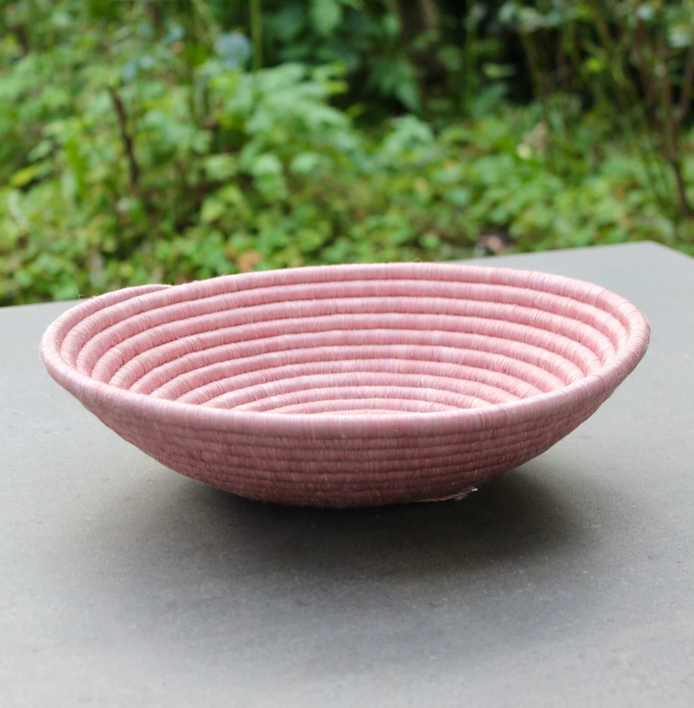 Blush woven fruit bowl