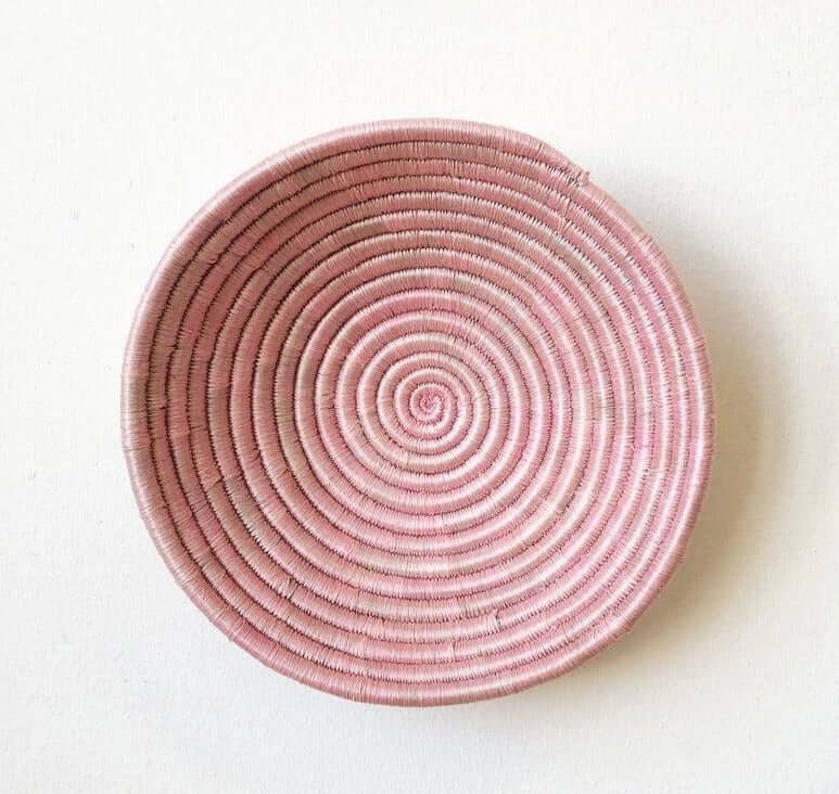 Blush coloured woven bowl