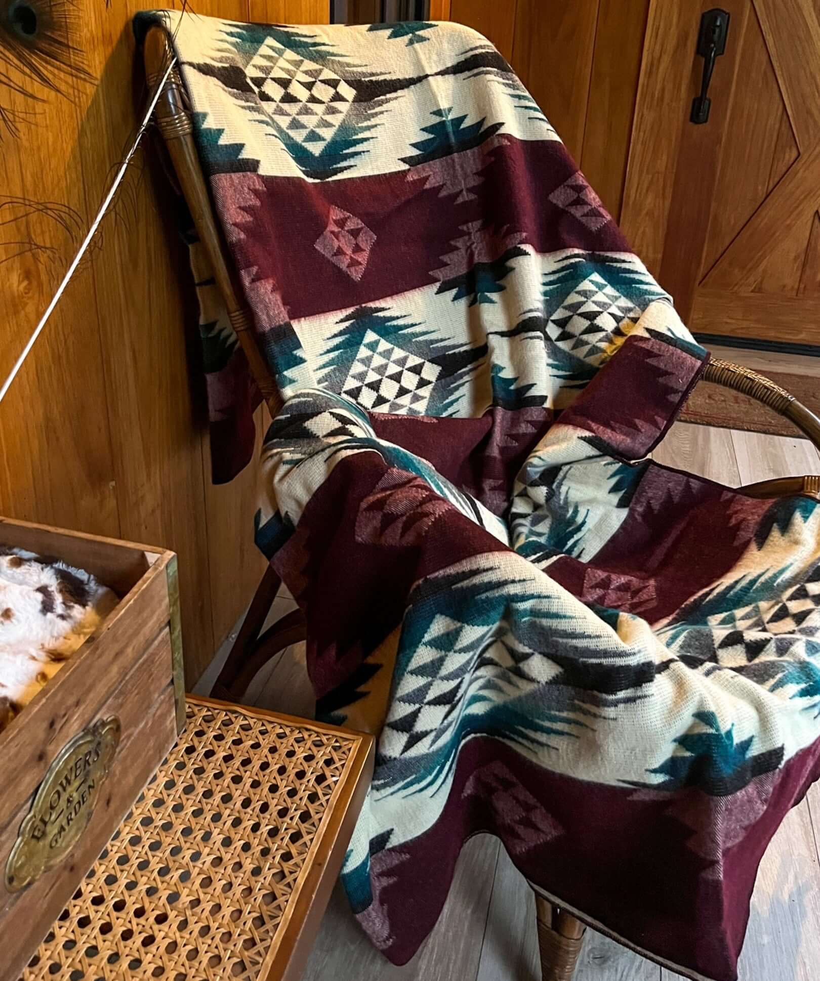 Andean Boho Blanket On Rocking Chair
