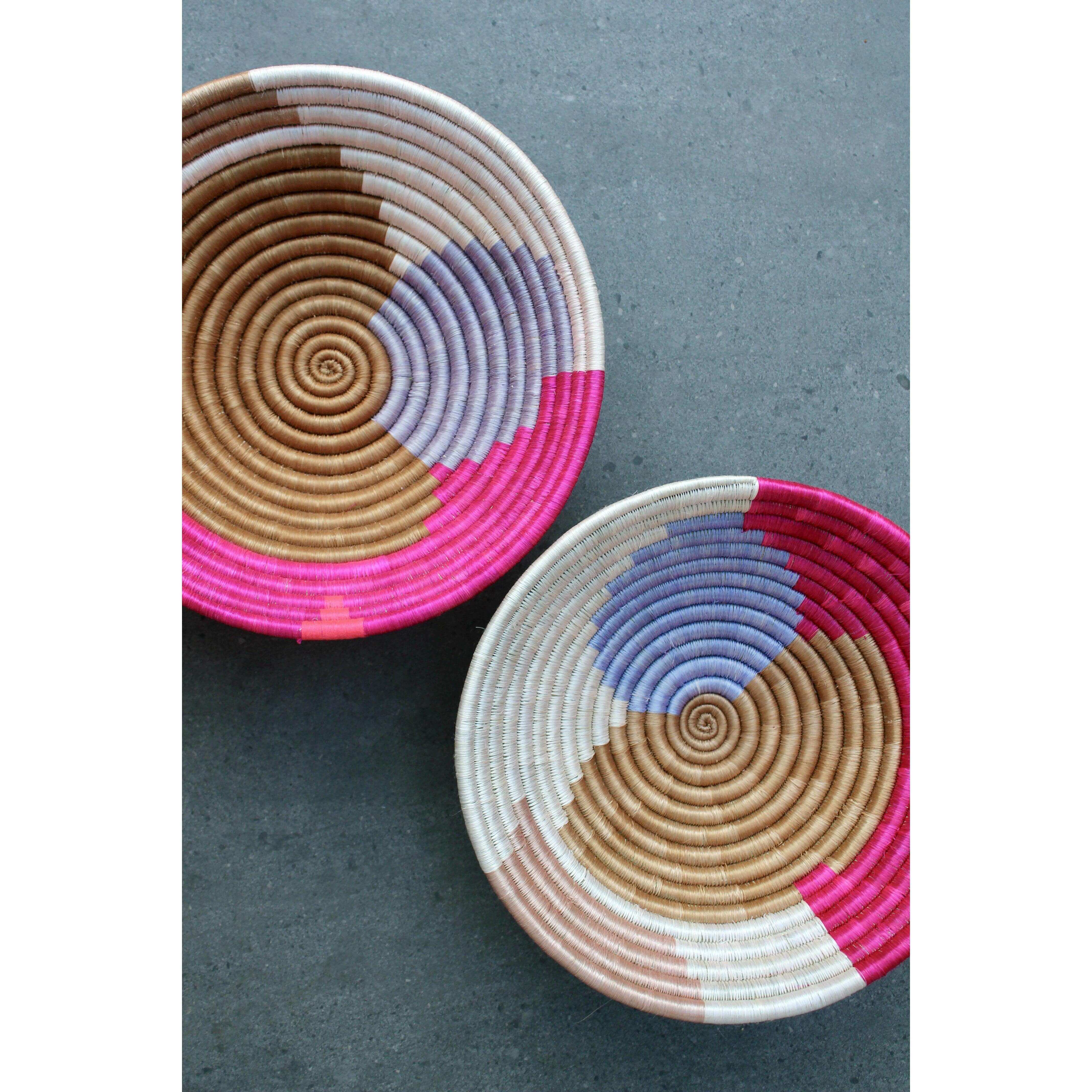 Artisan handmade fair trade seagrass bowls from Rwanda 